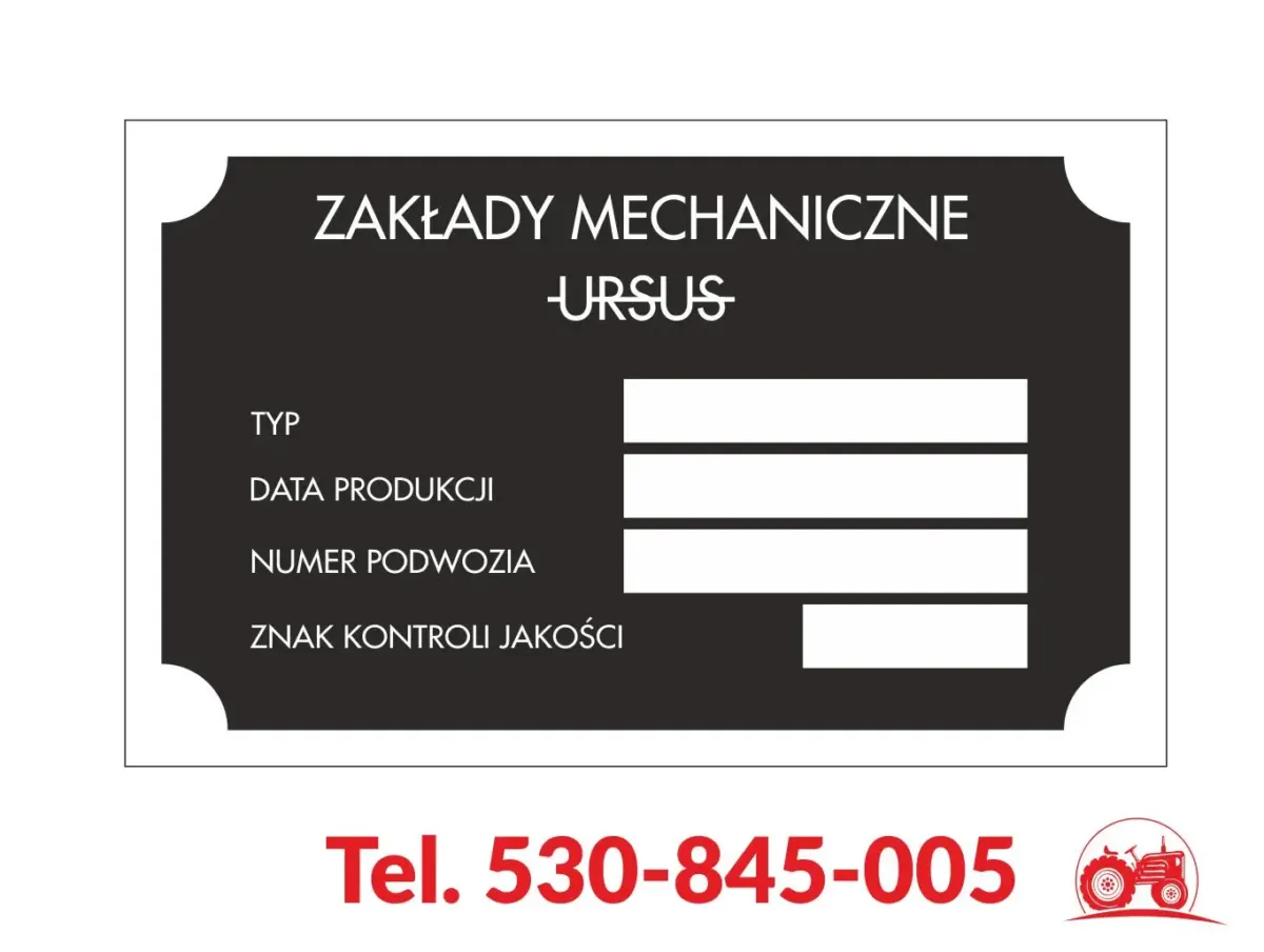 tabliczka znamionowa Ursus na silnik